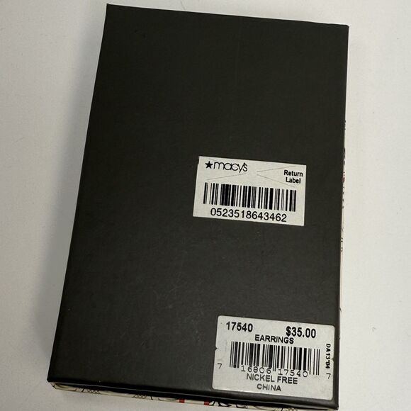 DOWNTON ABBEY Antique Gold Tone Rhinestone Dangle Earrings - Picture 6 of 6